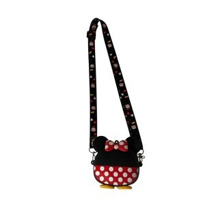 Minnie Mouse Coin Purse Crossbody Bag Novelty Disney Polka Dot Bow